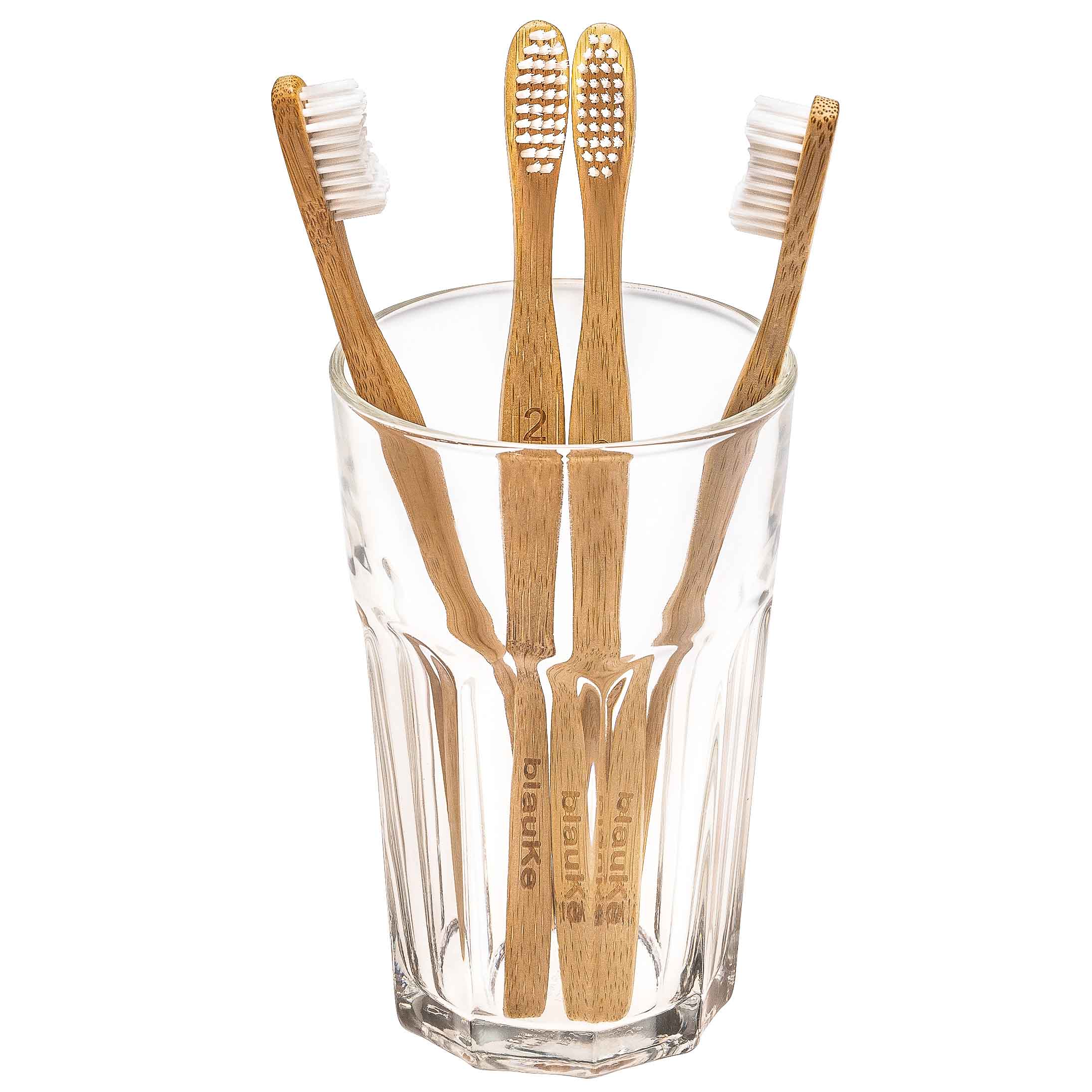 Bamboo Toothbrush Set 4-Pack - Bamboo Toothbrushes with Medium