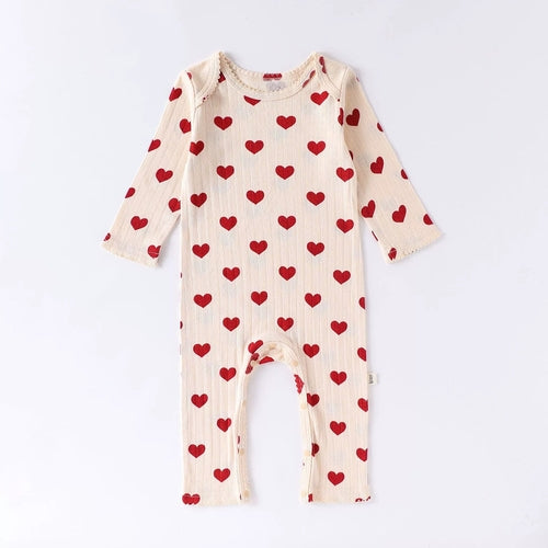 Autumn Arrival Baby Unisex Long Sleeves Cute Geometric Pattern Rompers