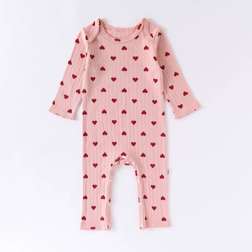 Autumn Arrival Baby Unisex Long Sleeves Cute Geometric Pattern Rompers