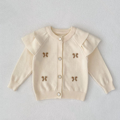 Autumn Arrival Baby Girls Comfortable Butterfly-bow Pattern Knitted