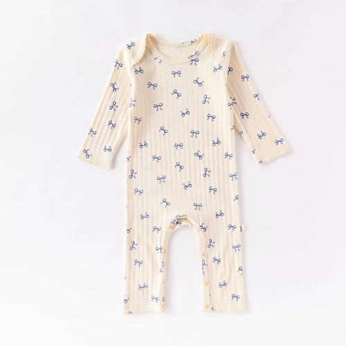 Autumn Arrival Baby Unisex Long Sleeves Cute Geometric Pattern Rompers