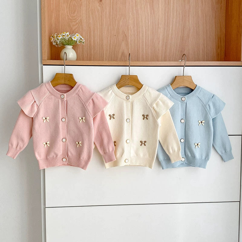 Autumn Arrival Baby Girls Comfortable Butterfly-bow Pattern Knitted